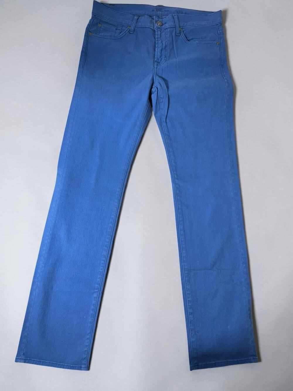 7 For All Mankind Slimmy Jeans Men 32x33 Blue Slim Fit Stretch Denim